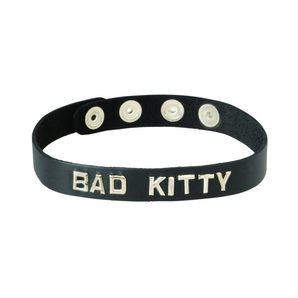 Spartacus Bad Kitty Black Leather Adjustable Collar