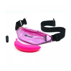 Lovely Planet Love To Love Oh Oui Pink Silicone Banana Toy With Bullet & Fanny Pack Set